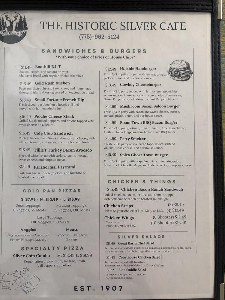 Historic Silver Cafe Menu image 3