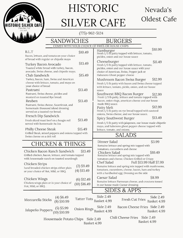 Historic Silver Cafe Menu image 4